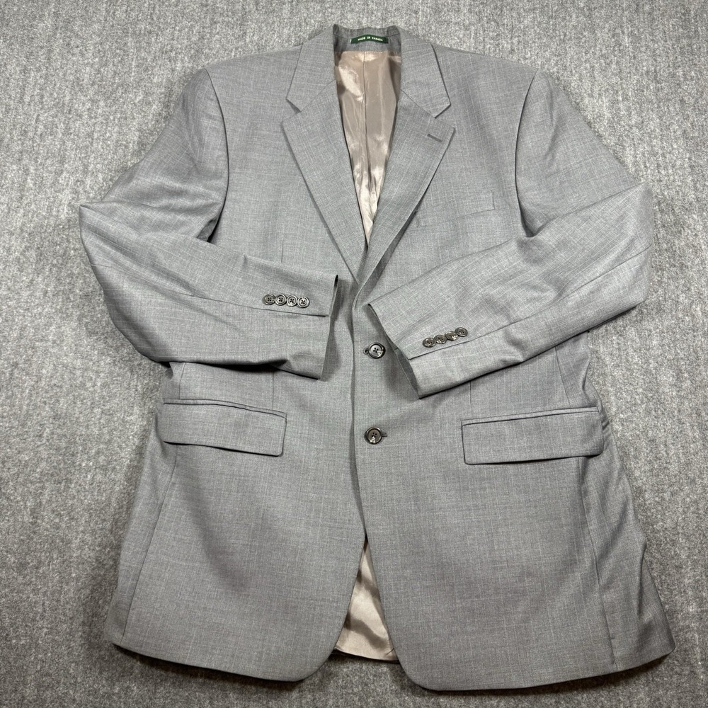 Lauren Ralph Lauren Blazer 42L Wool Cashmere Gray Sport Coat Made in Canada